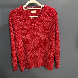 Altar'd State Red Crew Neck Sweater Cozy Knit